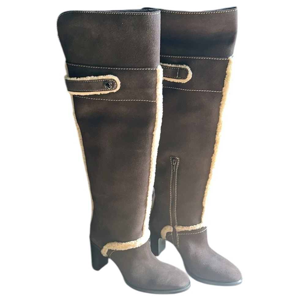 SeeBy CHLOE Knee High Boots suede shearling Size 38-8
